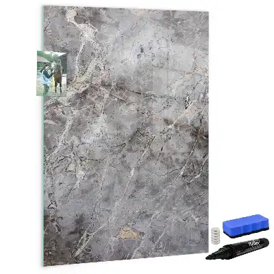 Pizarra magnética decorativa con rotulador mármol oscuro