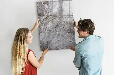 Pizarra magnética decorativa con rotulador mármol oscuro