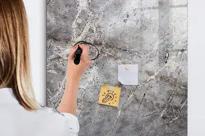 Pizarra magnética decorativa con rotulador mármol oscuro