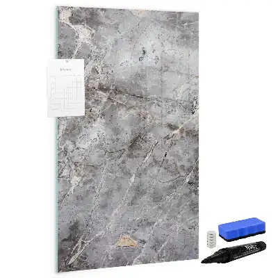 Pizarra magnética decorativa con rotulador mármol oscuro