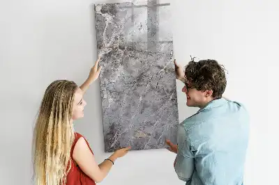 Pizarra magnética decorativa con rotulador mármol oscuro