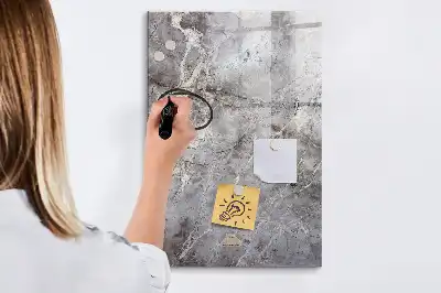 Pizarra magnética decorativa con rotulador mármol oscuro