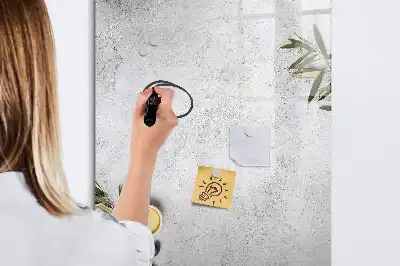 Pizarra magnética decorativa diseño hormigón y olivas con rotulador