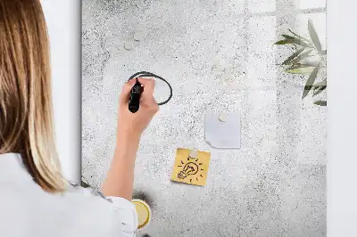 Pizarra magnética decorativa diseño hormigón y olivas con rotulador