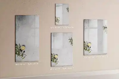 Pizarra magnética decorativa diseño hormigón y olivas con rotulador