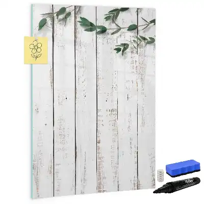 Pizarra magnética decorativa con rotulador y paneles de madera