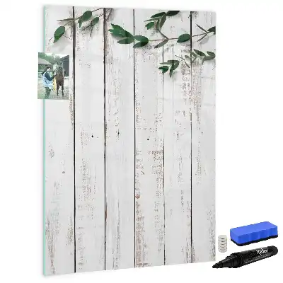 Pizarra magnética decorativa con rotulador y paneles de madera