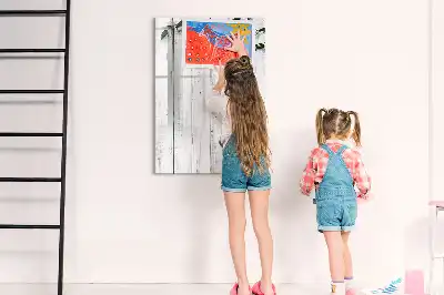 Pizarra magnética decorativa con rotulador y paneles de madera