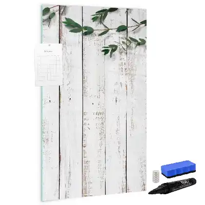 Pizarra magnética decorativa con rotulador y paneles de madera