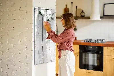 Pizarra magnética decorativa con rotulador y paneles de madera