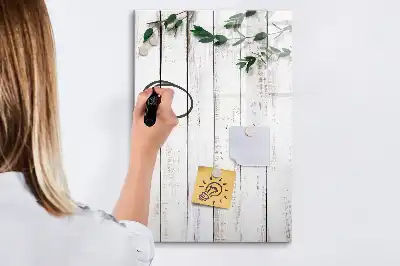 Pizarra magnética decorativa con rotulador y paneles de madera