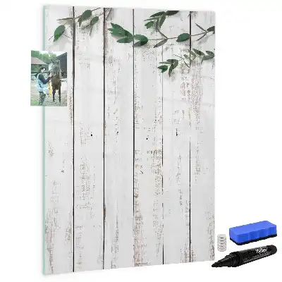 Pizarra magnética decorativa con rotulador y paneles de madera