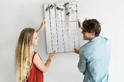 Pizarra magnética decorativa con rotulador y paneles de madera