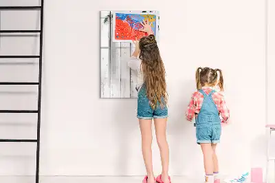 Pizarra magnética decorativa con rotulador y paneles de madera