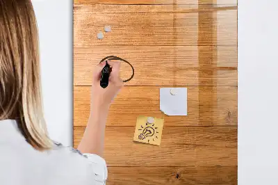 Pizarra magnética decorativa con rotulador y diseño en paneles de madera