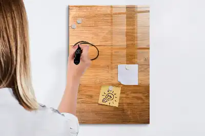 Pizarra magnética decorativa con rotulador y diseño en paneles de madera