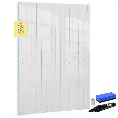 Pizarra magnética de cristal borrable en madera natural