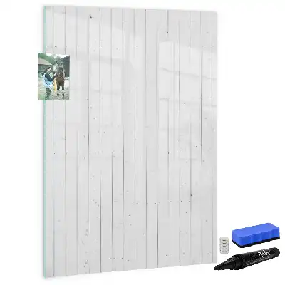 Pizarra magnética de cristal borrable en madera natural