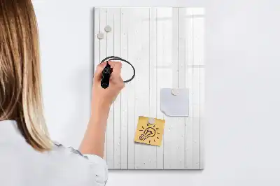 Pizarra magnética de cristal borrable en madera natural