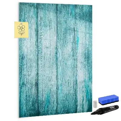 Pizarra magnética de cristal borrable en color madera azul