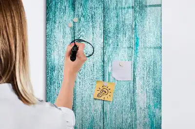 Pizarra magnética de cristal borrable en color madera azul