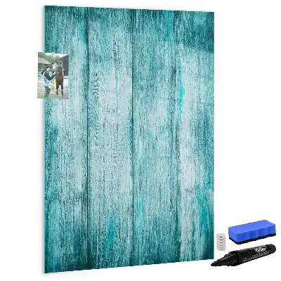 Pizarra magnética de cristal borrable en color madera azul
