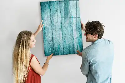 Pizarra magnética de cristal borrable en color madera azul