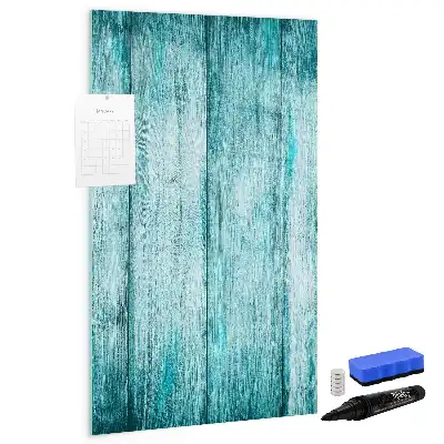 Pizarra magnética de cristal borrable en color madera azul
