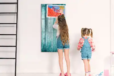 Pizarra magnética de cristal borrable en color madera azul