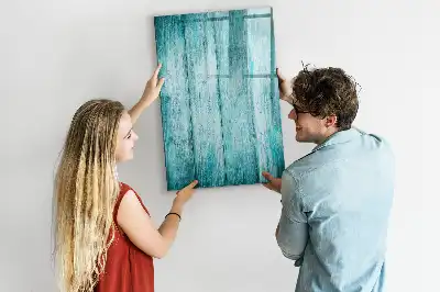 Pizarra magnética de cristal borrable en color madera azul