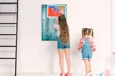 Pizarra magnética de cristal borrable en color madera azul