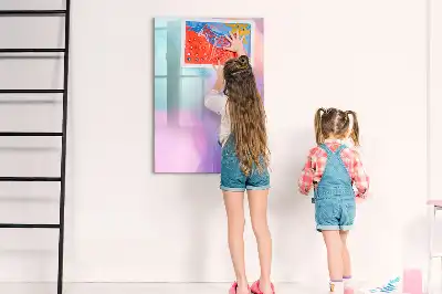 Pizarra magnética decorativa con rotulador en tonos pastel