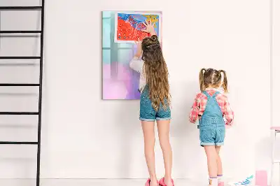 Pizarra magnética decorativa con rotulador en tonos pastel