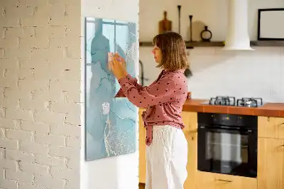 Pizarra magnética de cristal diseño decorativo de mármol