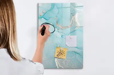 Pizarra magnética de cristal diseño decorativo de mármol