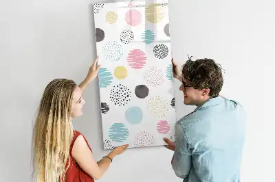 Pizarra magnética decorativa con rotulador diseño de círculos coloridos