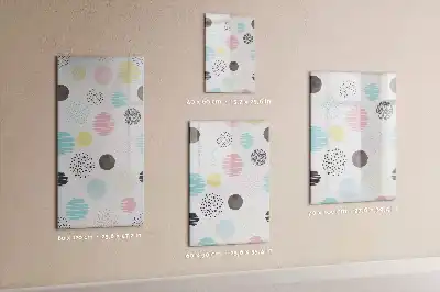 Pizarra magnética decorativa con rotulador diseño de círculos coloridos