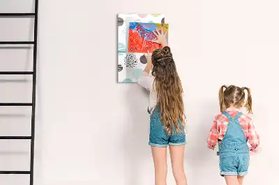 Pizarra magnética decorativa con rotulador diseño de círculos coloridos