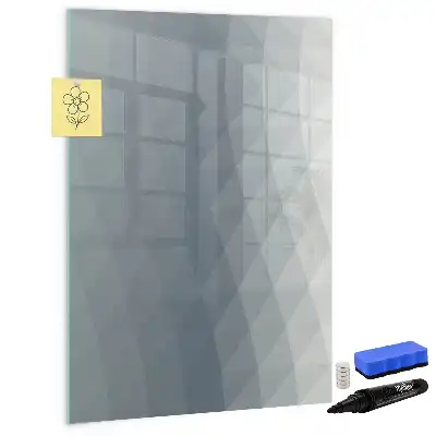 Pizarra magnética de cristal borrable con diseño de abstracción de olas en gris