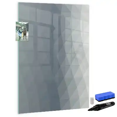 Pizarra magnética de cristal borrable con diseño de abstracción de olas en gris