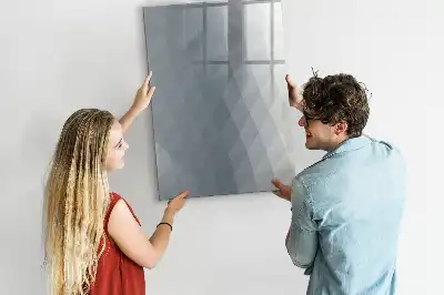 Pizarra magnética de cristal borrable con diseño de abstracción de olas en gris