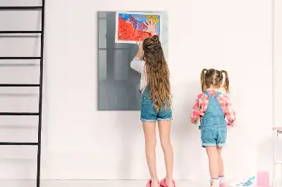 Pizarra magnética de cristal borrable con diseño de abstracción de olas en gris