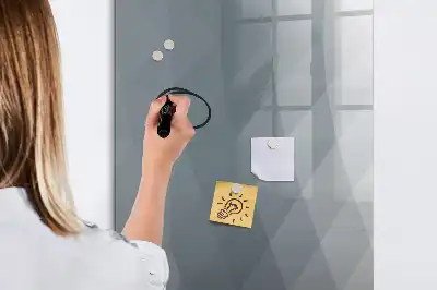 Pizarra magnética de cristal borrable con diseño de abstracción de olas en gris