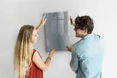 Pizarra magnética de cristal borrable con diseño de abstracción de olas en gris