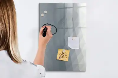 Pizarra magnética de cristal borrable con diseño de abstracción de olas en gris