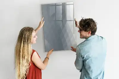 Pizarra magnética de cristal borrable con diseño de abstracción de olas en gris