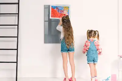 Pizarra magnética de cristal borrable con diseño de abstracción de olas en gris