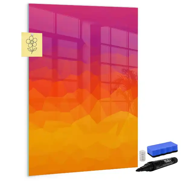 Pizarra magnética decorativa con rotulador diseño amanecer en degradado