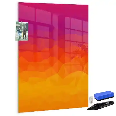 Pizarra magnética decorativa con rotulador diseño amanecer en degradado
