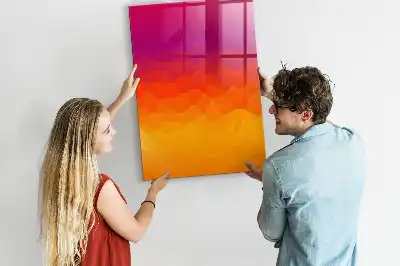 Pizarra magnética decorativa con rotulador diseño amanecer en degradado